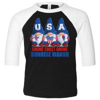 Sunrise Manor Nevada Gnome Sweet Gnome American Flag Gnomes T Shirt Toddler 3/4 Sleeve Tee | Artistshot