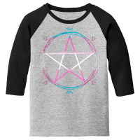 Transgender Pentagram Wiccan Pagan Trans Pride Flag Boho T Shirt Youth 3/4 Sleeve | Artistshot