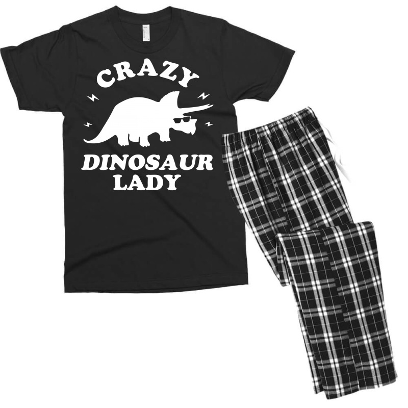 Crazy Dinosaur Lady Men's T-shirt Pajama Set | Artistshot