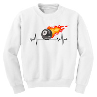 Billiards Snooker Pool Player Cue Sports Heartbeat Pulse Youth Sweatshirt | Artistshot