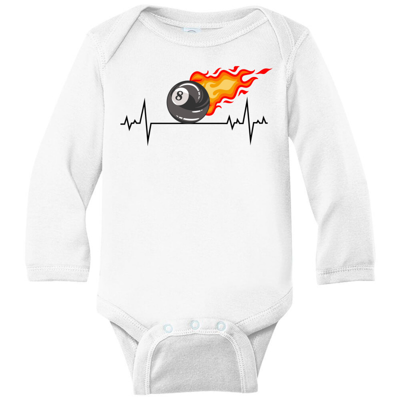 Billiards Snooker Pool Player Cue Sports Heartbeat Pulse Long Sleeve Baby Bodysuit | Artistshot