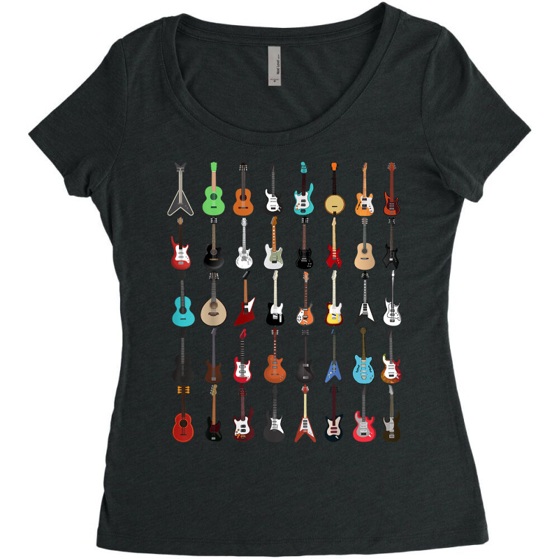 Guitar Musical Instrument T Shirt (rock N Roll Tee) Women's Triblend Scoop T-shirt by erinlorrai | Artistshot