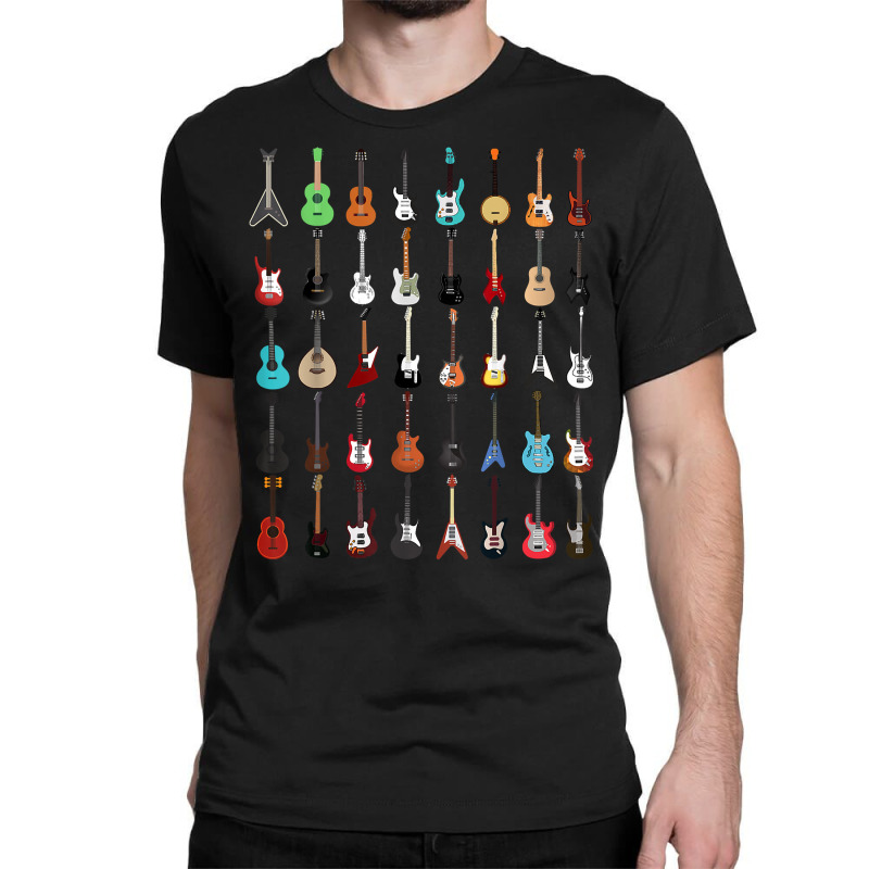 Guitar Musical Instrument T Shirt (rock N Roll Tee) Classic T-shirt by erinlorrai | Artistshot