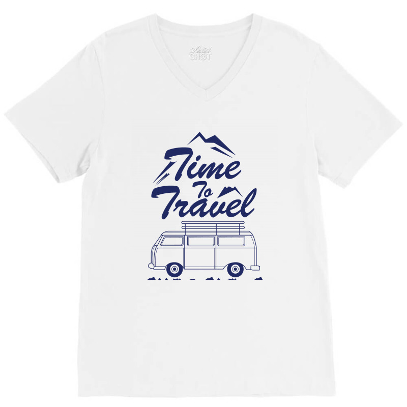 Time To Travel V-Neck Tee by Alaska Tees | Artistshot