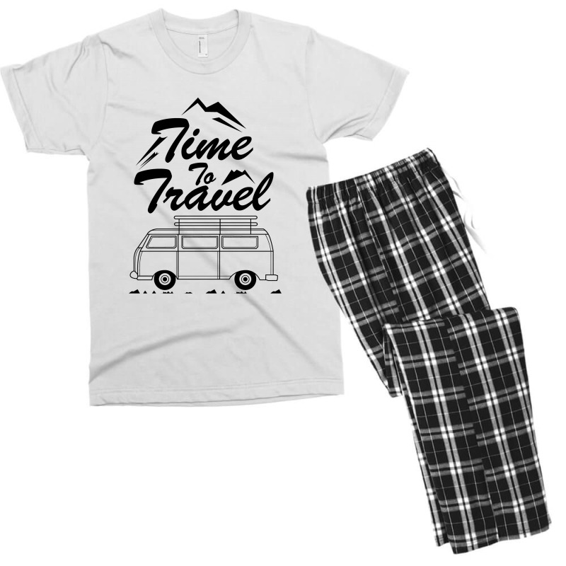 Time To Travel Men's T-shirt Pajama Set by Alaska Tees | Artistshot