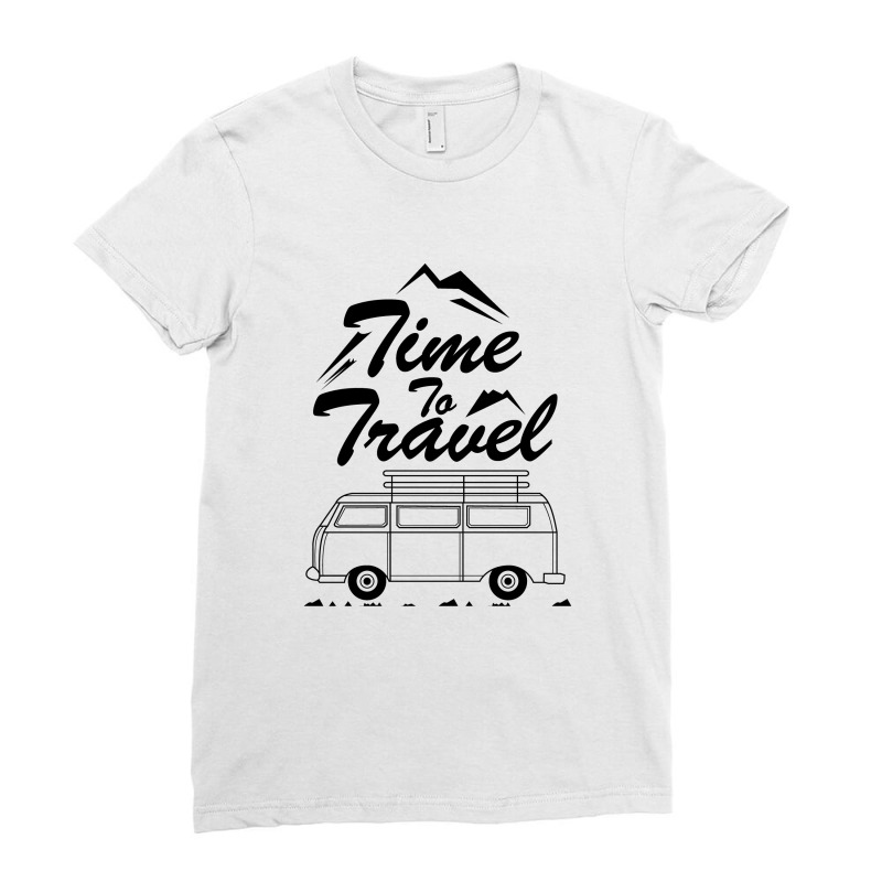 Time To Travel Ladies Fitted T-Shirt by Alaska Tees | Artistshot