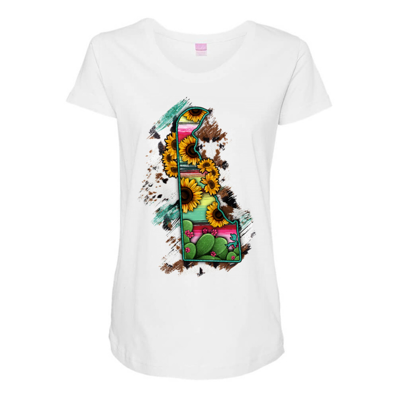 Delaware State Map Maternity Scoop Neck T-shirt | Artistshot