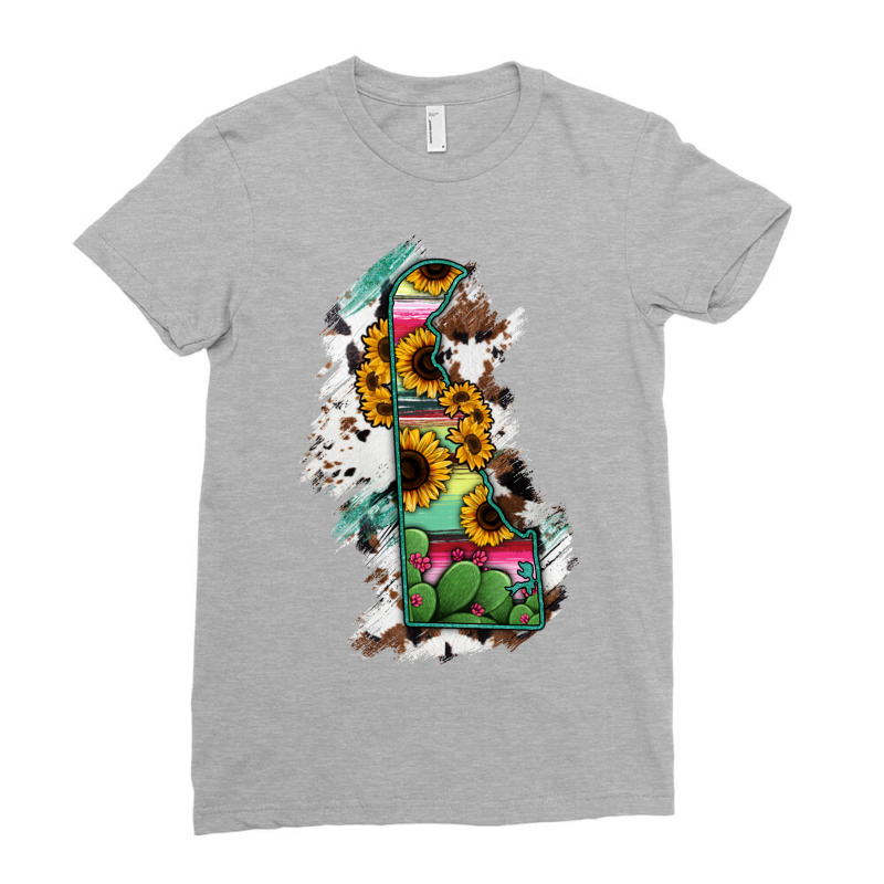 Delaware State Map Ladies Fitted T-shirt | Artistshot