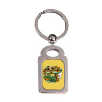 Guanajuato Sunflower Serape Map Silver Rectangle Keychain | Artistshot