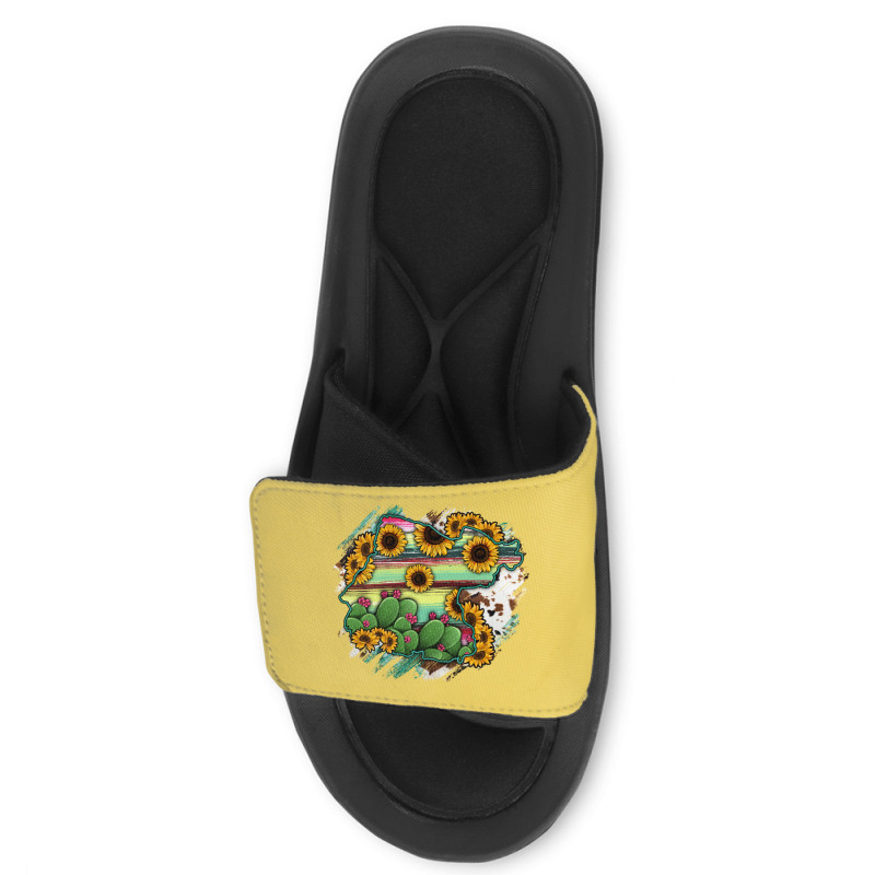 Guanajuato Sunflower Serape Map Slide Sandal | Artistshot