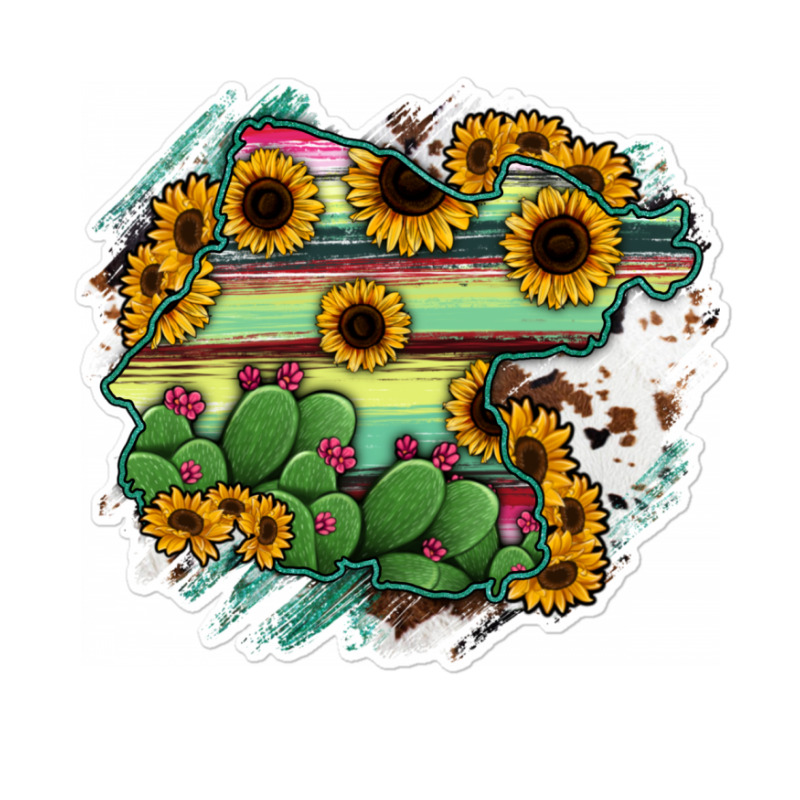 Guanajuato Sunflower Serape Map Sticker | Artistshot