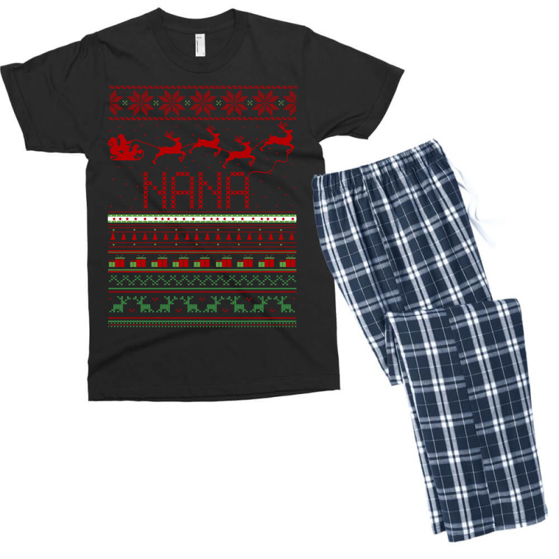 Nana Ugly Christmas Sweater Xmas Men's T-shirt Pajama Set | Artistshot