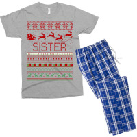 Sister Ugly Christmas Sweater Men's T-shirt Pajama Set | Artistshot