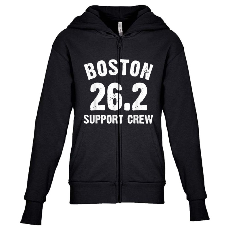 Boston 2022 Marathon Runner 26.2 Miles Support Crew Tee Youth Zipper Hoodie by saterseim | Artistshot