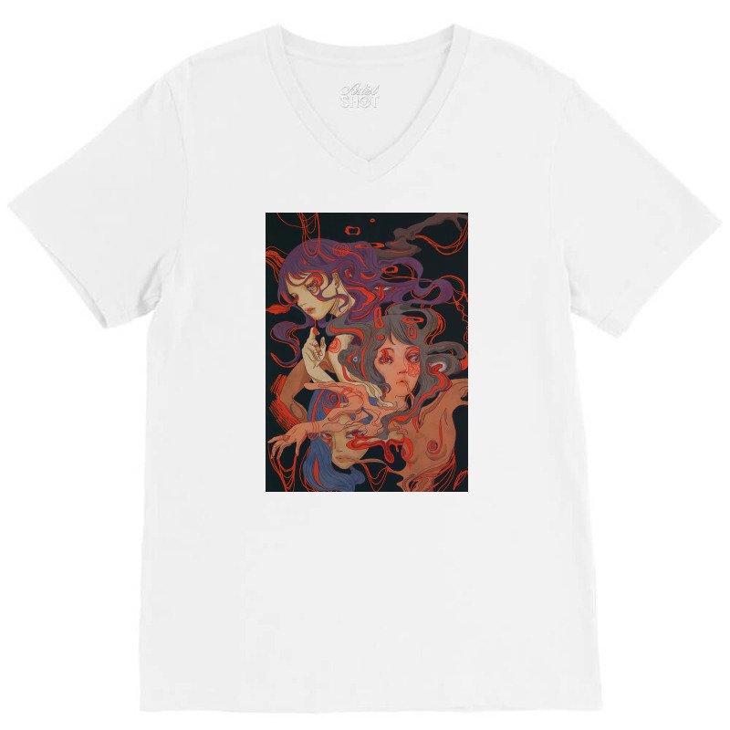 Dissolve  Dark Art Print V-neck Tee | Artistshot