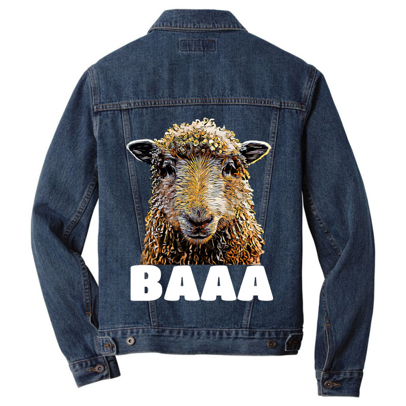 Sheep Lover Sheeps Funny Sheep Conspiracy Theorist Costume Design 71 L Men Denim Jacket | Artistshot