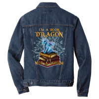 Book Reader Im A Book Dragonbook Lover Book Lover Giftdragon Book Worm Men Denim Jacket | Artistshot