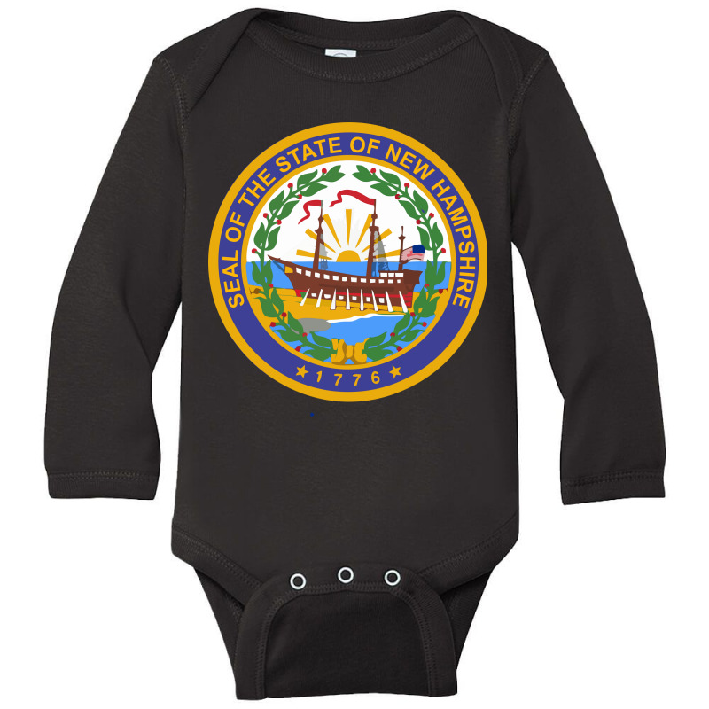 Seal Of New Hampshire   1776 Long Sleeve Baby Bodysuit by anyarpasar68 | Artistshot