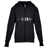 Emergency Medicine Physician Nurse Gift Er Heartbeat Pullover Hoodie Youth Zipper Hoodie | Artistshot