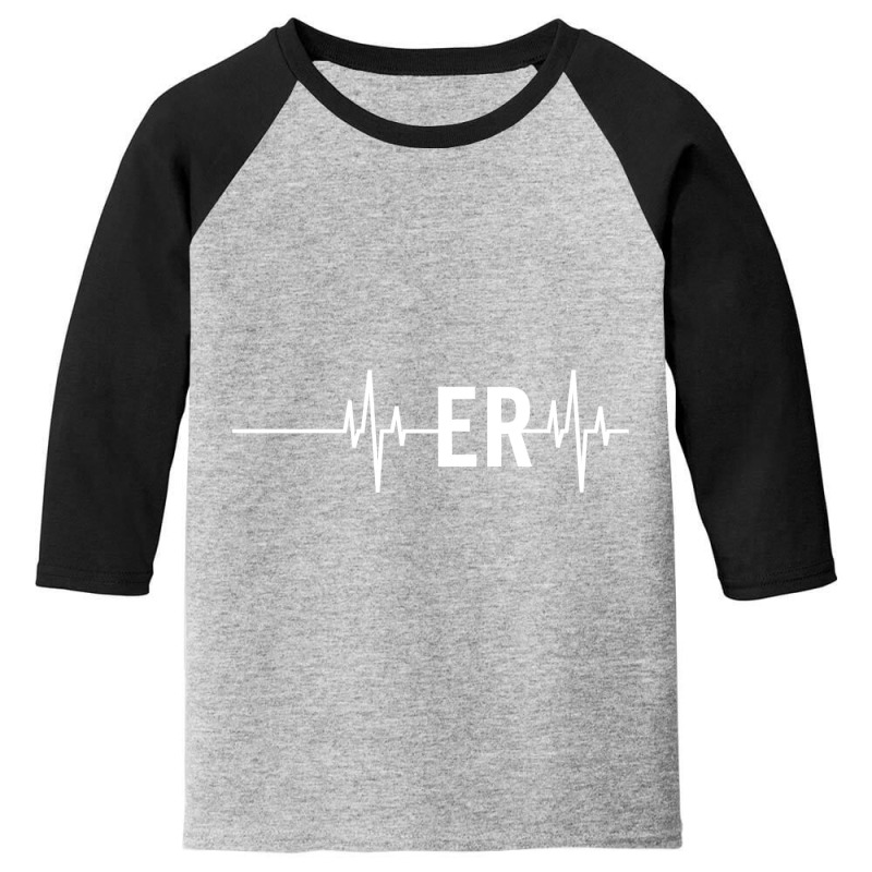 Emergency Medicine Physician Nurse Gift Er Heartbeat Pullover Hoodie Youth 3/4 Sleeve | Artistshot