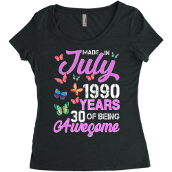 Made In July 1990 Years 30 Of Being Awesome For Dark Women's Triblend Scoop T-shirt | Artistshot