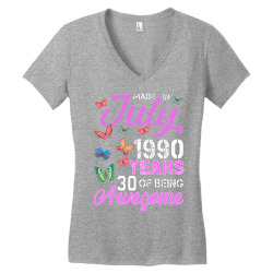 Made In July 1990 Years 30 Of Being Awesome For Dark Women's V-Neck T-Shirt | Artistshot