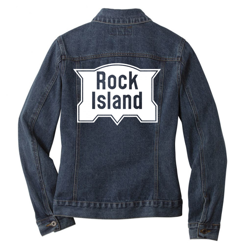 Rock Island Line Railroad Ladies Denim Jacket by radmadhi | Artistshot