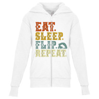 Eat Sleep Flip Repeat Youth Zipper Hoodie | Artistshot