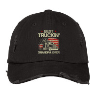 Mens Best Truckin Grandpa Ever American Flag Big Rig Trucker Gift T Sh Vintage Cap | Artistshot