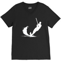 Water Skier T Shirt Ski Motor Boat Waves Sport Tee V-neck Tee | Artistshot