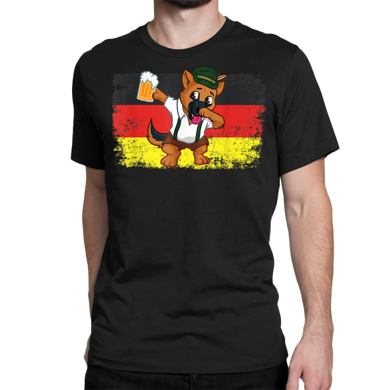 Dabbing German Shepard Cute Dog With Beer Mug Oktoberfest T Shirt Classic T-shirt by vazwttopperve | Artistshot