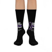 Her Fight Is My Fight   Domestic Violence Awareness Ribbon T Shirt Crew Socks | Artistshot