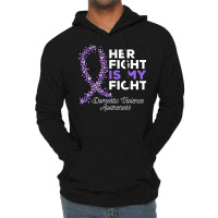 Her Fight Is My Fight   Domestic Violence Awareness Ribbon T Shirt Lightweight Hoodie | Artistshot