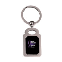 Her Fight Is My Fight   Domestic Violence Awareness Ribbon T Shirt Silver Rectangle Keychain | Artistshot