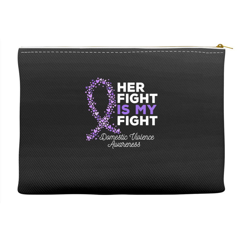 Her Fight Is My Fight   Domestic Violence Awareness Ribbon T Shirt Accessory Pouches | Artistshot