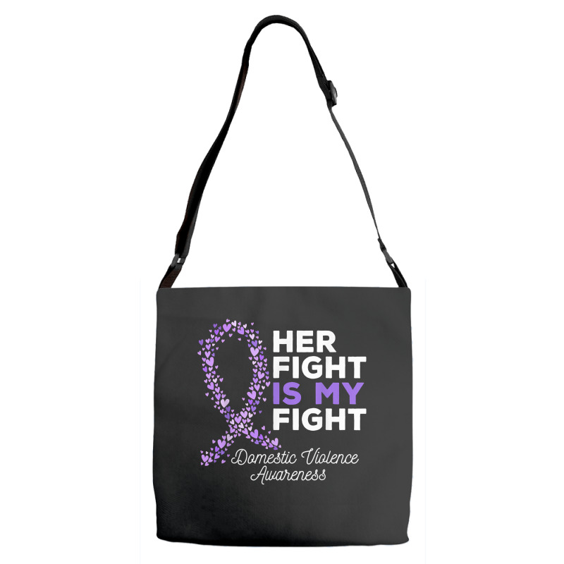 Her Fight Is My Fight   Domestic Violence Awareness Ribbon T Shirt Adjustable Strap Totes | Artistshot