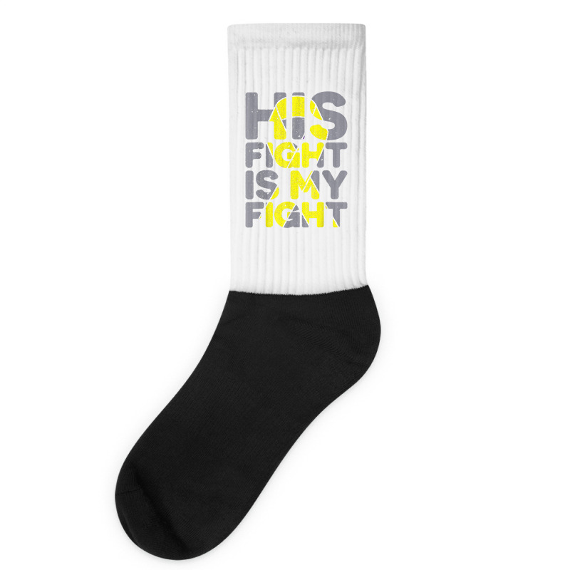 His Fight Is My Fight Childhood Cancer Awareness Tee T Shirt Socks | Artistshot