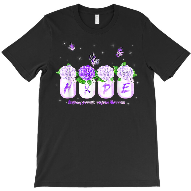 Hope Hydrangea Flower Butterfly Domestic Violence Awareness T Shirt T-shirt | Artistshot