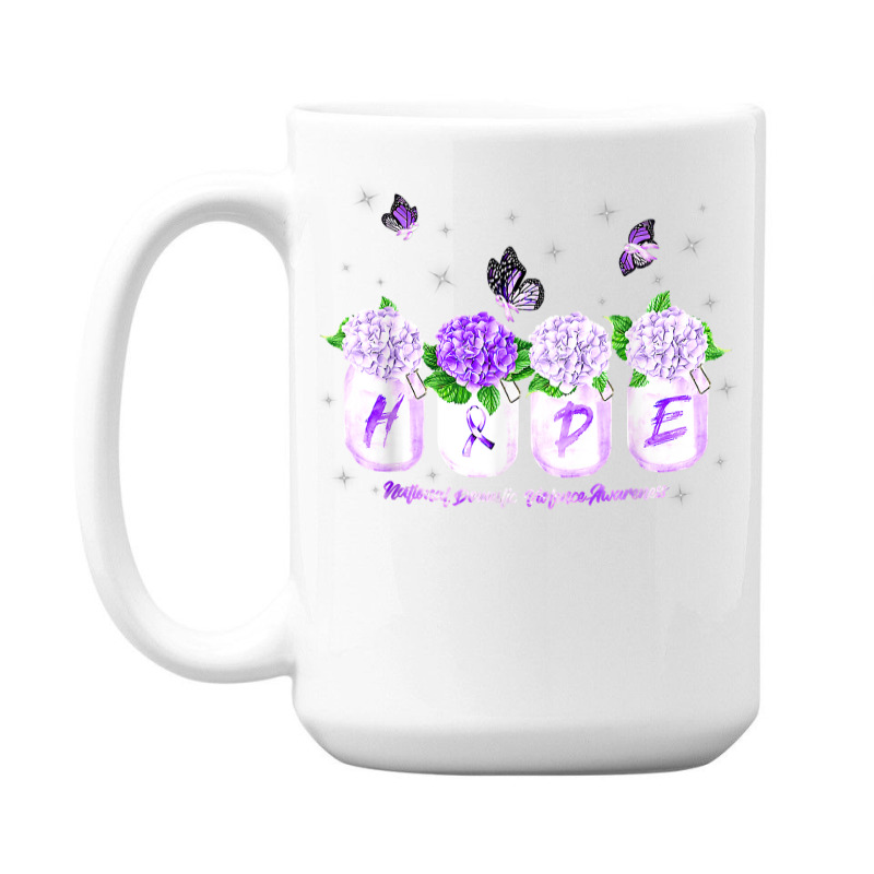 Hope Hydrangea Flower Butterfly Domestic Violence Awareness T Shirt 15 Oz Coffee Mug | Artistshot