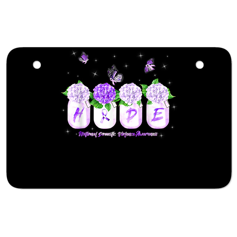 Hope Hydrangea Flower Butterfly Domestic Violence Awareness T Shirt Atv License Plate | Artistshot