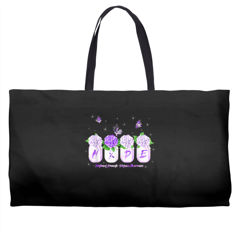 Hope Hydrangea Flower Butterfly Domestic Violence Awareness T Shirt Weekender Totes | Artistshot