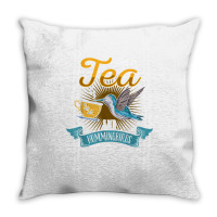 Hummingbird Lover Flowers I Run On Tea And Hummingbirds T Shirt Throw Pillow | Artistshot