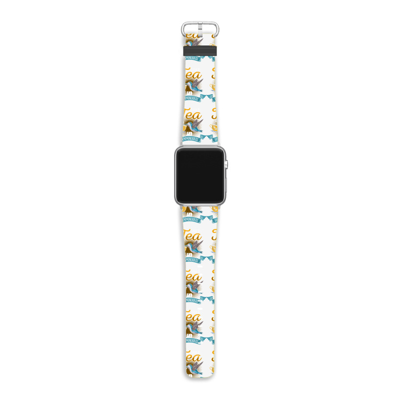 Hummingbird Lover Flowers I Run On Tea And Hummingbirds T Shirt Apple Watch Band | Artistshot