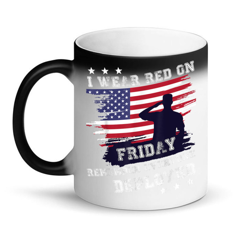 I Wear Red On Friday Remember Deployed American Flag Retro T Shirt Magic Mug | Artistshot