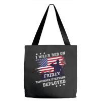 I Wear Red On Friday Remember Deployed American Flag Retro T Shirt Tote Bags | Artistshot