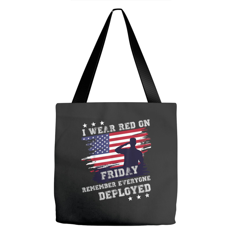 I Wear Red On Friday Remember Deployed American Flag Retro T Shirt Tote Bags | Artistshot