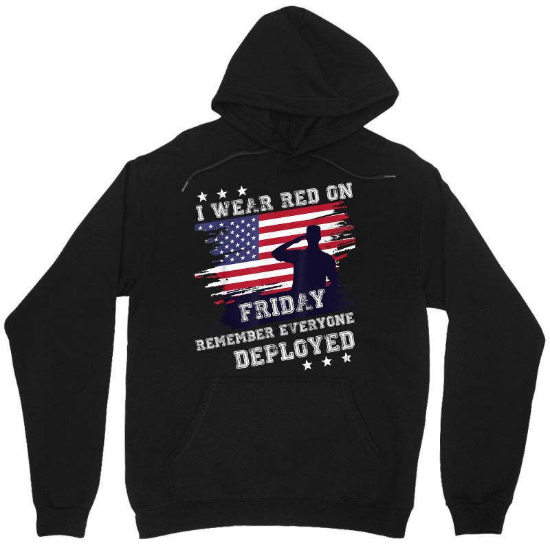 I Wear Red On Friday Remember Deployed American Flag Retro T Shirt Unisex Hoodie | Artistshot