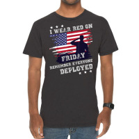 I Wear Red On Friday Remember Deployed American Flag Retro T Shirt Vintage T-shirt | Artistshot