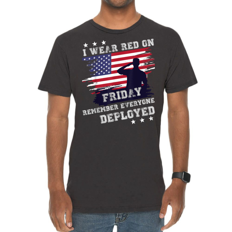 I Wear Red On Friday Remember Deployed American Flag Retro T Shirt Vintage T-shirt | Artistshot