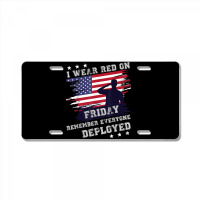 I Wear Red On Friday Remember Deployed American Flag Retro T Shirt License Plate | Artistshot